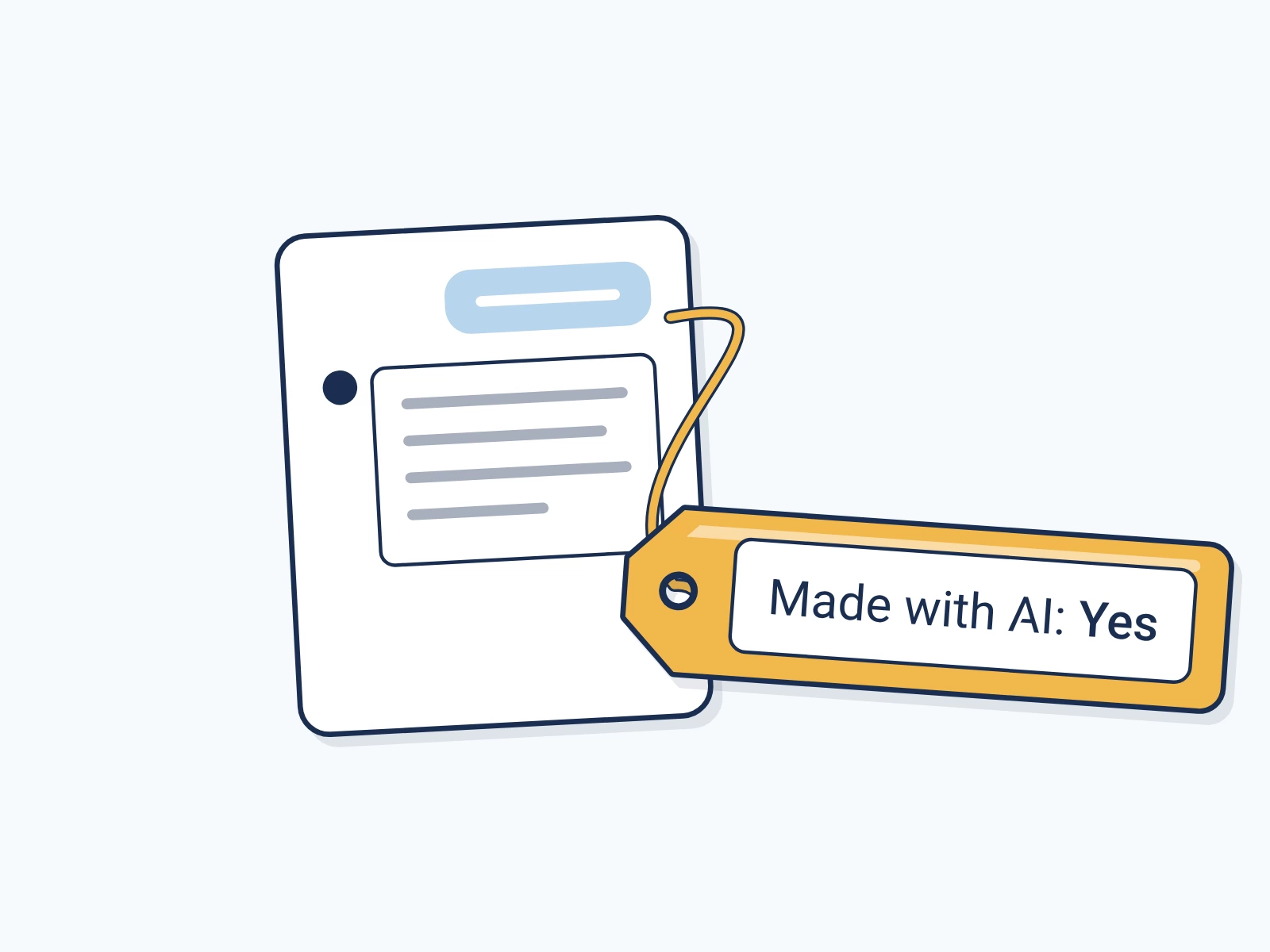 A chat answer with a gold tag on a thread that reads Made with AI: Yes.