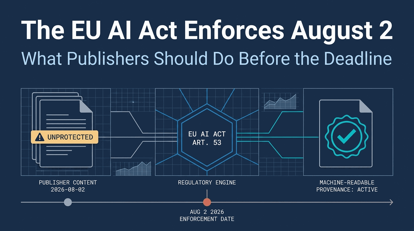 The EU AI Act Enforces August 2. Here's What Publishers Should Do Now.