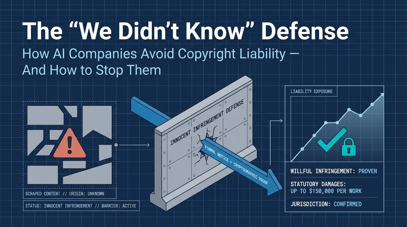 The "We Didn't Know" Defense: How AI Companies Avoid Copyright Liability